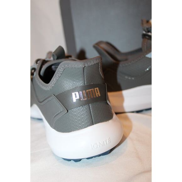 NIB PUMA Men's Ignite Fasten8 Pro Spikeless Waterproof Golf‎ Shoes Sz 8 Gray - Picture 5 of 6